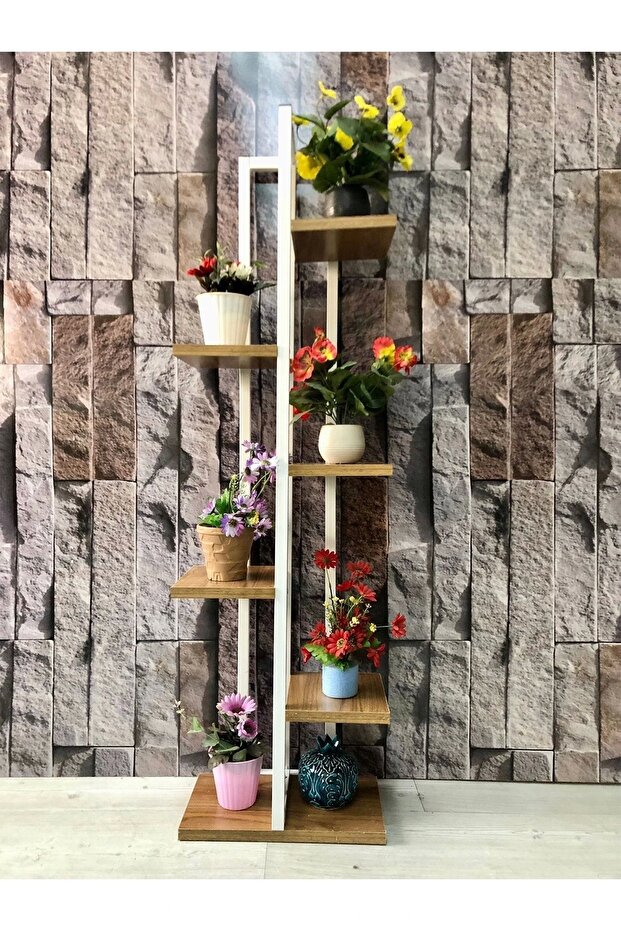 Beyaz Raflı Saksılık - 1