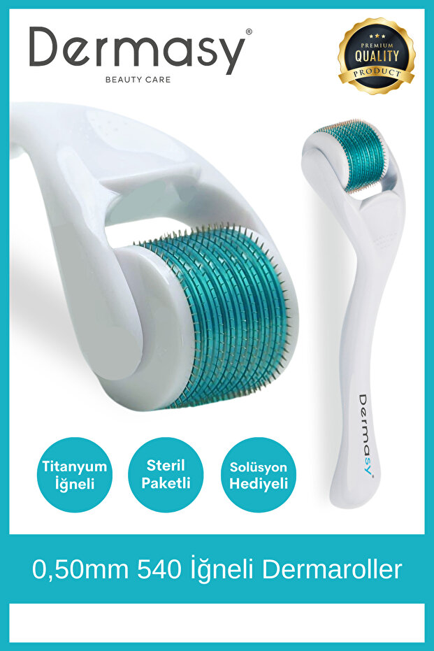 Dermasy 0,50mm 540 Iğneli Saç Ve Cilt Bakım Dermaroller - Orijinal Titanyum Iğneli - Solüsyon Hediyeli