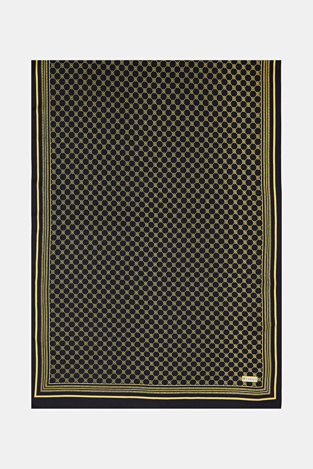 MONOGRAM DESENLİ İPEK ŞAL - 1