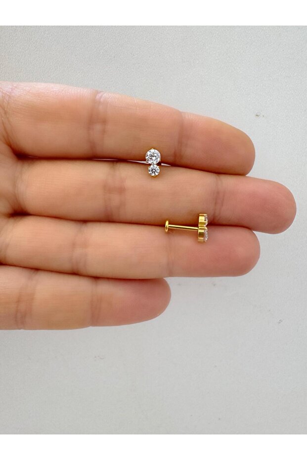 1 adet G23 TİTANİUM ( titanyum ) tragus helix kıkırdak uyumlu piercing - 1