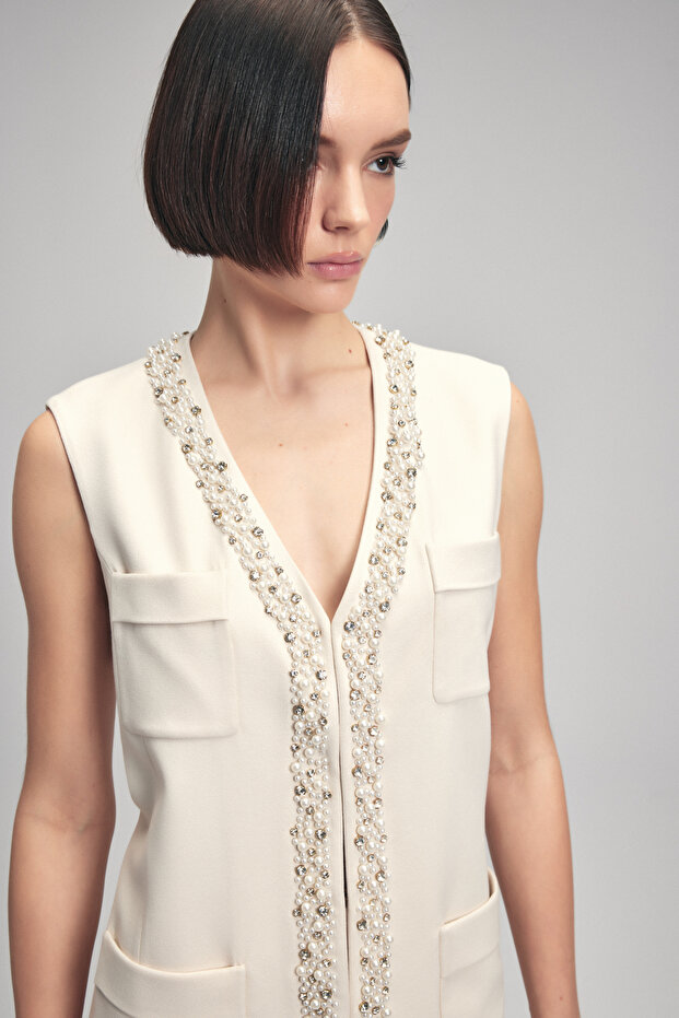 Şerit Detaylı Yelek - 2