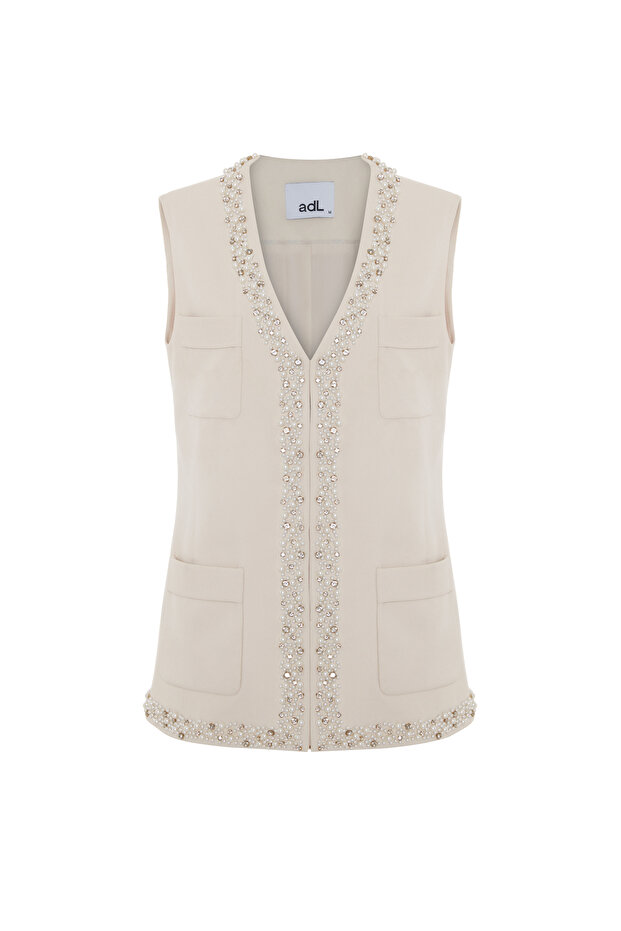 Şerit Detaylı Yelek - 6