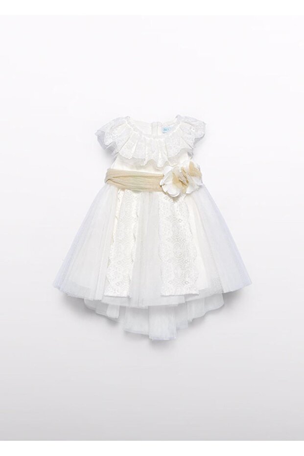 Abel&Lula Girl's Tulle Dress with Ruffled Collar_Mnvs5006