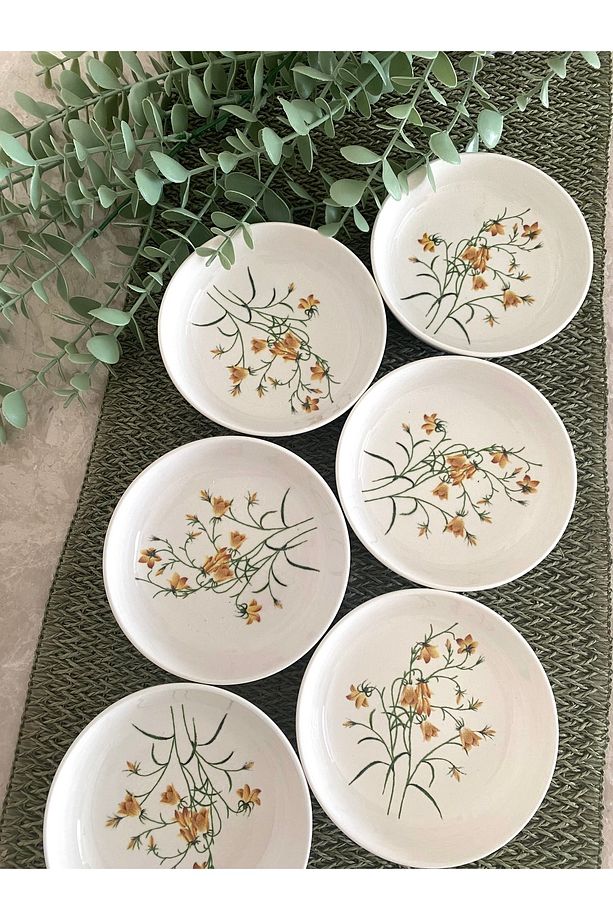 Sarı Model 6 Adet Yuvarlak Kahvaltılık Tabağı - 3