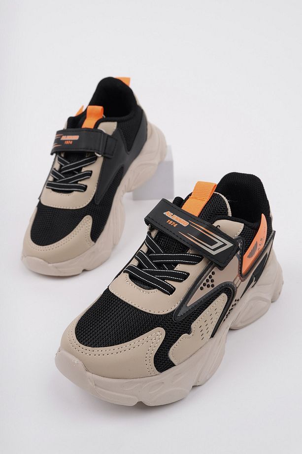 Panter Kalın Taban Cırtlı Ve Bağcıklı Unisex Çocuk Sneaker Spor Ayakkabı - 1