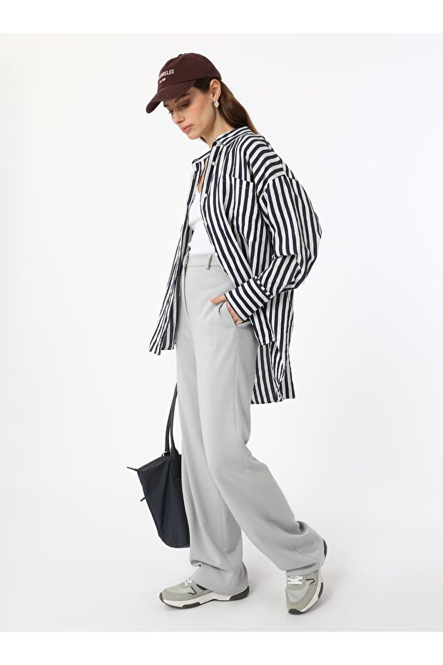 Soft Feel Trousers - Pale Gray - Refka