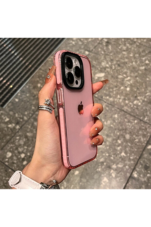 جراب شفاف فاخر باللون الوردي لهاتف iPhone 15 و14 و13 و12 و11 Pro Max و7 و8 وPlus وX وXs Max وXR وSh