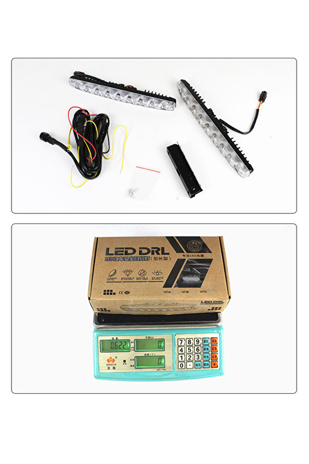 a set Small Harpoon Daytime Running Lamp 9led Car Daytime Driving Highlight Medium Net Always Bright
