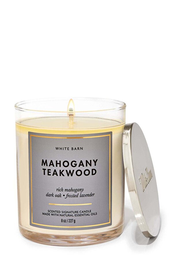 Mahogany Teakwood Single Wick Candle