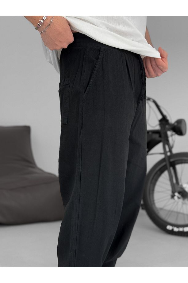 Siyah Fresh Kumaş Basic Pantolon YP-5003 - 7