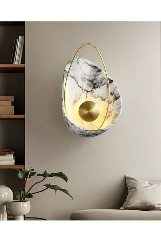 Modern Space Universe Duvar Aplik Siyah Gövde Gold Detaylı Elektrik İle Çalışır - 1