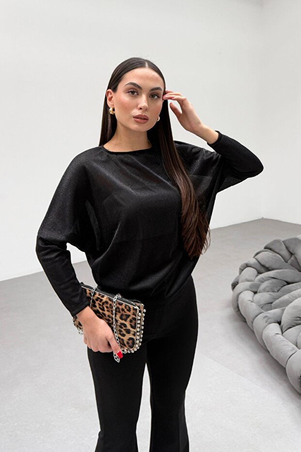 Women's Bat Sleeve Silvery Blouse