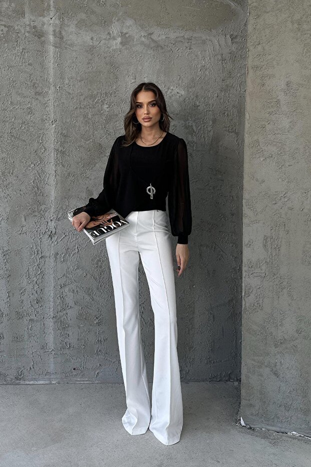 Women's Belt Detailed Blouse