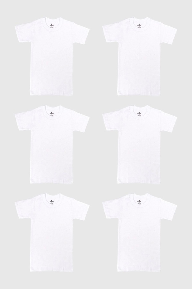 Ribbed Boy's 0-Neck Undershirt 6-Pack Gkc329 - 2