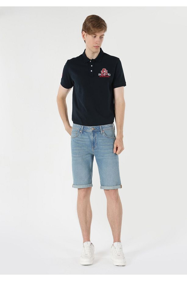 Regular Fit Jean Erkek Şort - 1