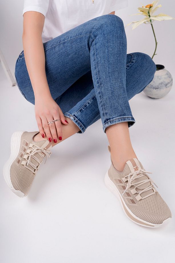BEJ UNİSEX TRİKO SNEAKER AYAKKABI - 3