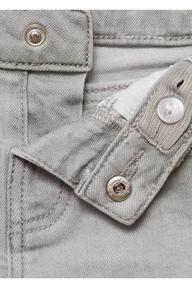 Paçaları dikişsiz denim şort - 6