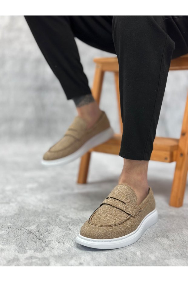 Men's Shoesba0355 Laceless Linen Mustard Classic Corcik Men's Shoes
