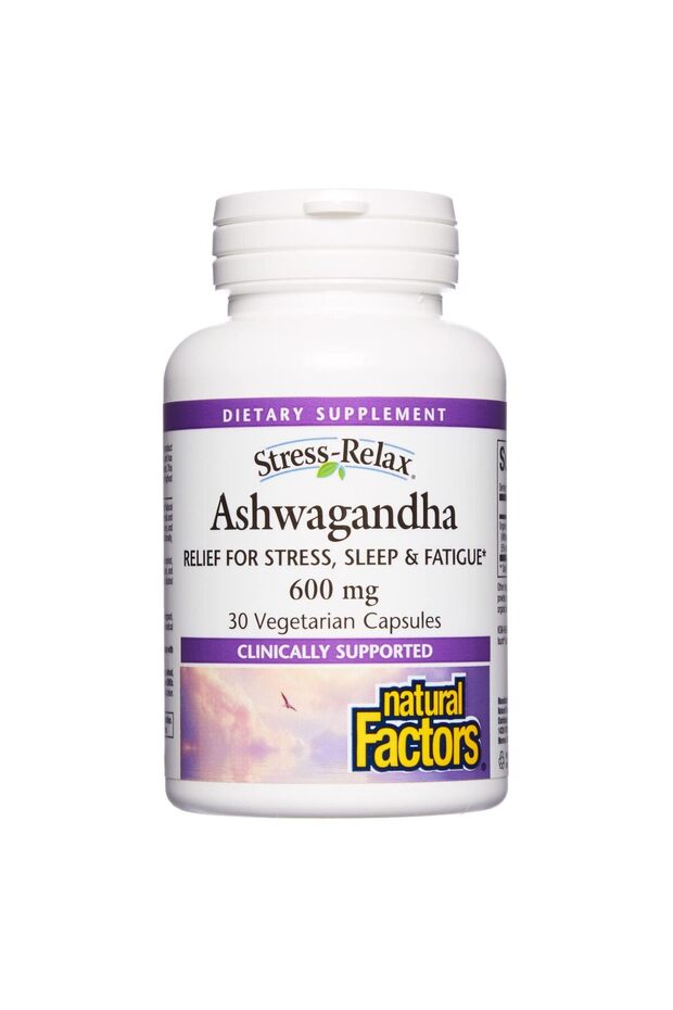 Stress-Relax KSM-66 Ashwagandha 600 mg, 60 Vegetarian Capsules by Natural Factors