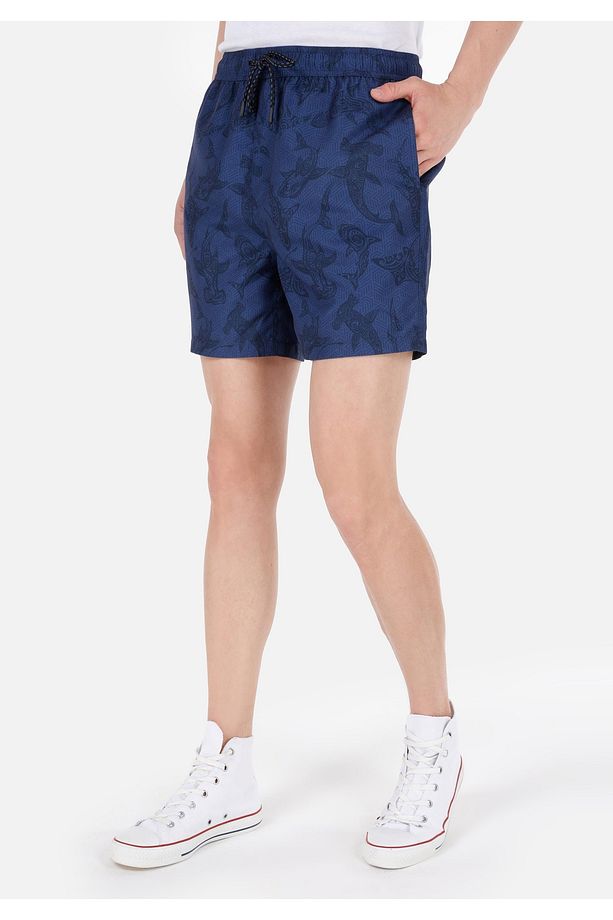 Regular Fit Erkek Mavi Deniz Şortu - 4