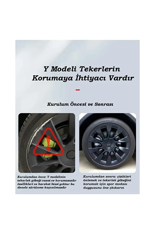 TecTic Tesla Y Modeli Jant Kapağı Koruyucu 2021-2023 İçin 21 İnç Jant Yama Uberurbine Mat Siyah - 3