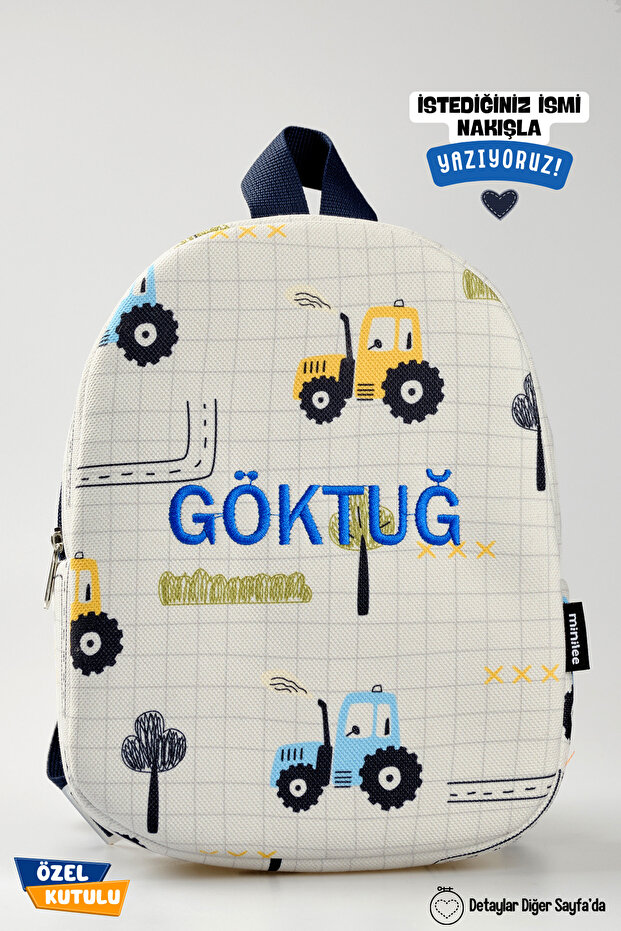 [with the Name You Want with Embroidery] - Tractors 0-8 Years - Nursery, Kindergarten Kids Backpack