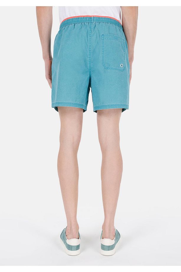 Slim Fit Erkek Mavi Deniz Şortu - 2