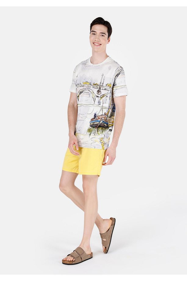 Slim Fit Erkek Sari Deniz Şortu - 3