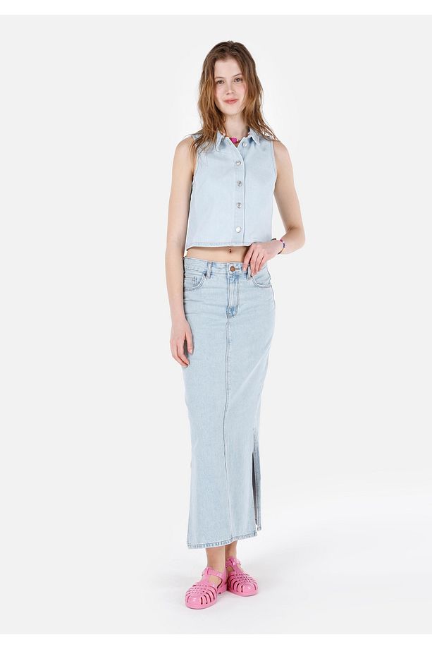 Regular Fit Kadın Mavi Yelek - 3