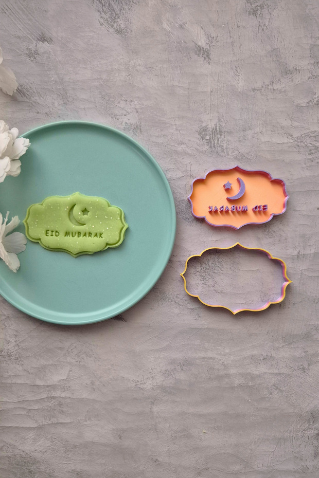 2 Pack Eid Mubarak Dough Shaper/Cookies/Ceramic/Polymer/Candy Dough (Mixed Colors)