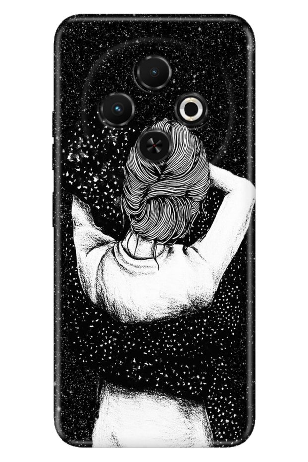 Spark 30C 6.67 " Case Camera Protection Silicone Printed Black Love