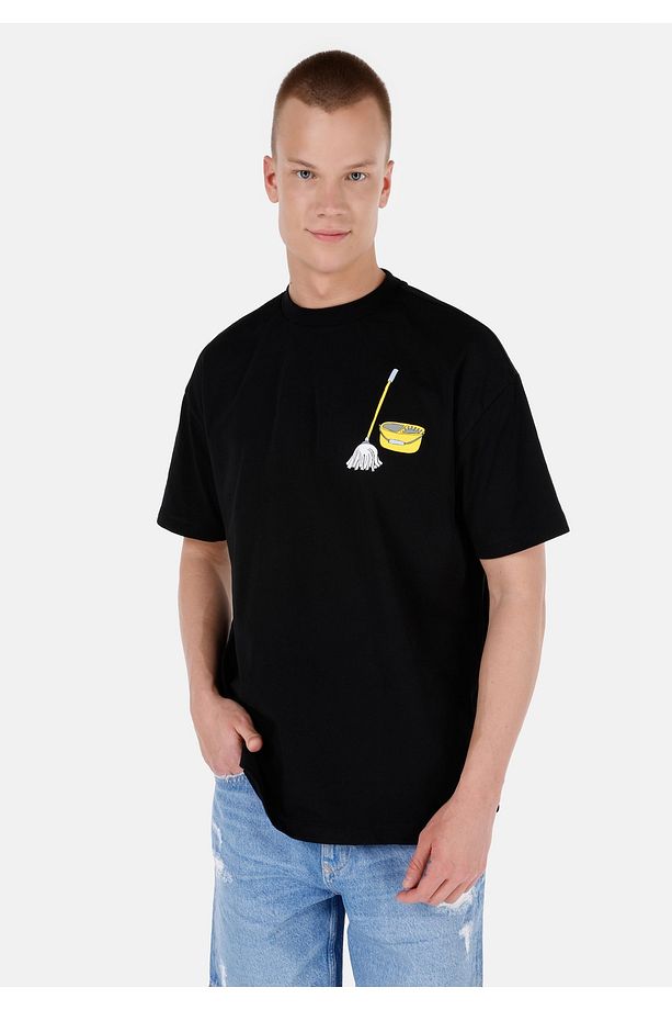 UNISEX Lilseb Sloganlı Siyah Tişört - 6