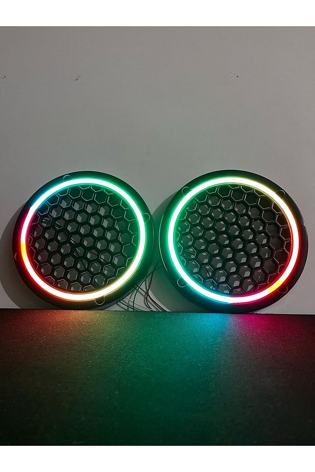 Pixel Kayar Ledli 16cm Midrange Kapağı Neon Led Işıklı Kumanda Kontrollü 16cm Uyumlu 358 Modlu - 7