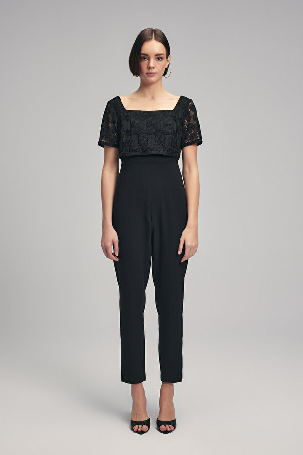 Dantelli Kare Yaka Tulum - 6