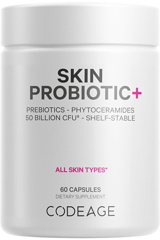 Skin Probiotics + Prebiotics - 50B CFU - Ayurvedic Herbs - Vegan - 60 Capsules