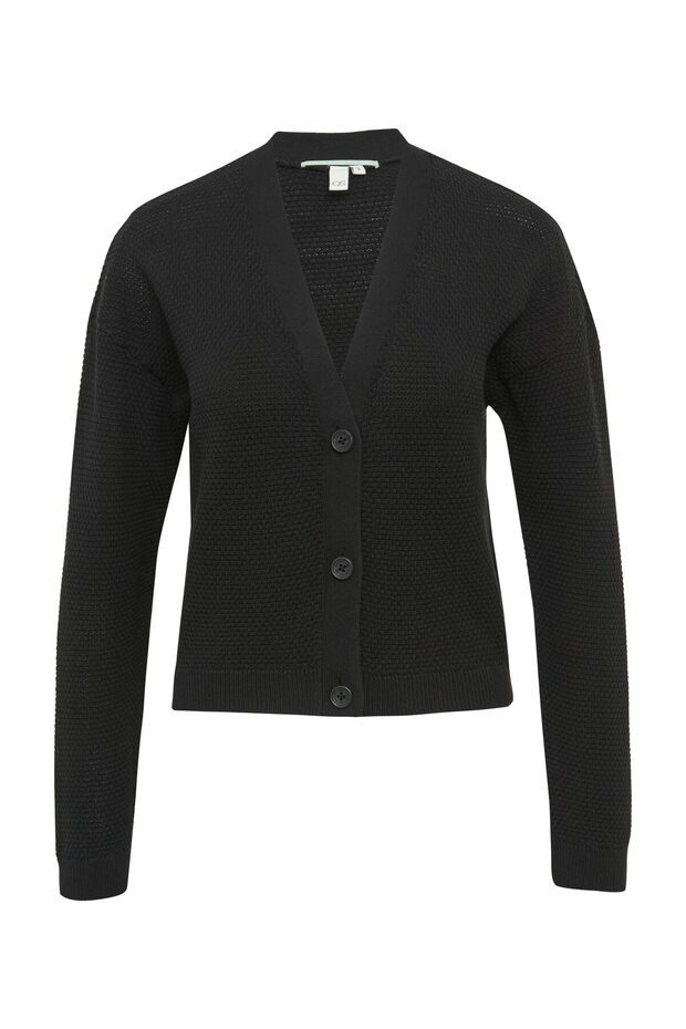 Cardigan with Structured Pattern and Buttons - 4