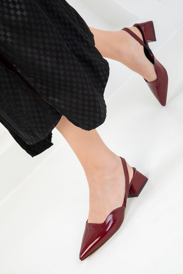 Claret Red lakkbőr női klasszikus sarkú cipő 20318 - 5