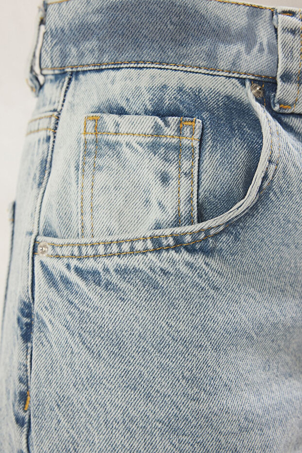 Açık Mavi Normal Bel Loose Baggy Jeans TWOSS25JE00156 - 4