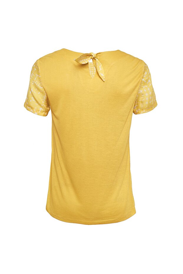 Sarı Kadın Tekstil Bluz - 5