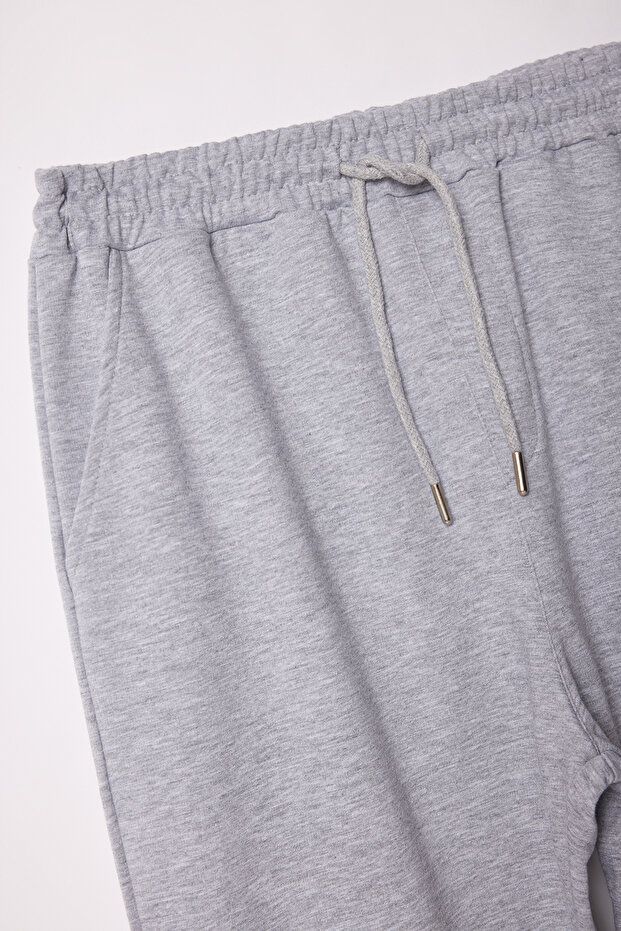 Gri Melanj Oversize/Geniş Kesim Lastik Paça Kelebek Baskılı Bol Eşofman Altı TMNSS25EA00006 - 9