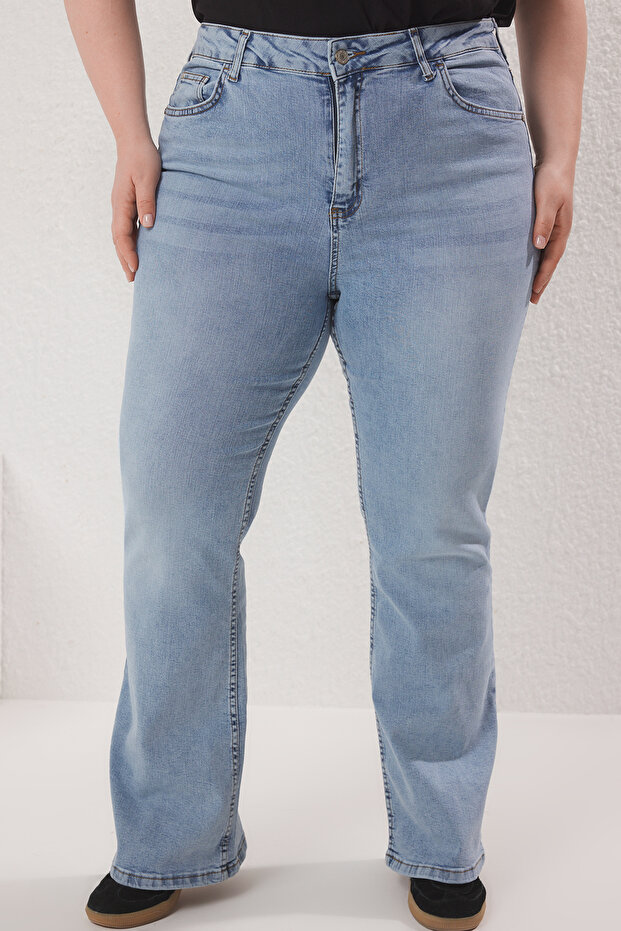 Mavi Yüksek Bel Comfort İspanyol Paça Flare Fit Jeans TBBSS25CJ00015 - 8