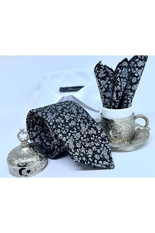 Dokuma Mendilli Kravat - 1