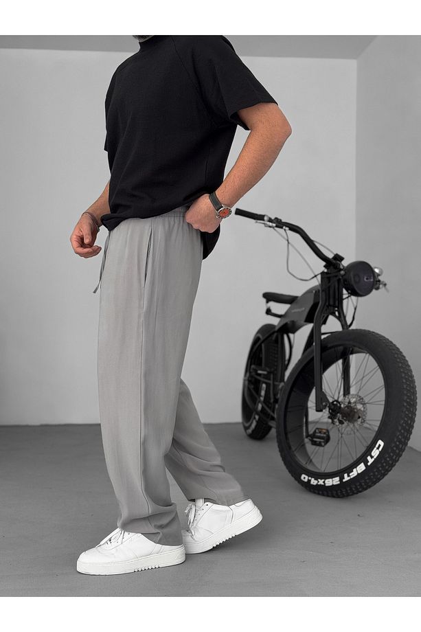 Gri Duble Kumaş Baggy Pantolon KE-7000 - 8