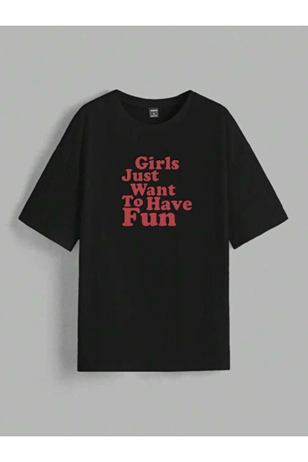 Printed Oversize T-shirt - Black - 2