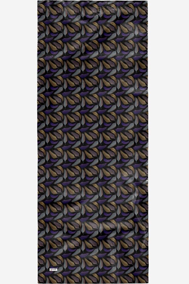 Dalgalı Desen Mor Pamuk Şal - 5