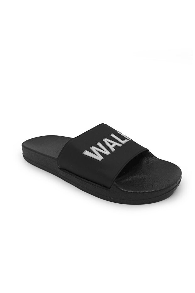 Modern Pool Daily Beach Slippers Black White