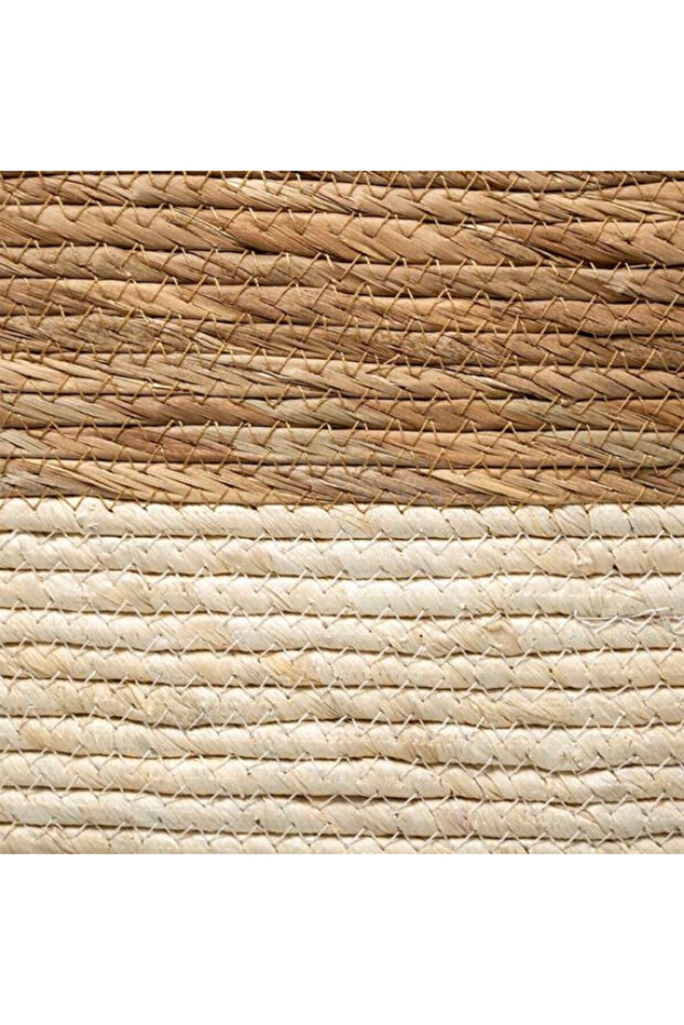 Two Tone Rectangular Breaded Storage Laundry Basket 31 x 15cm - 3