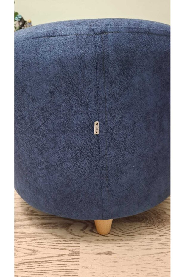 Ahşap Ayaklı Nubuk Yuvarlak Puf&bench Koltuk/tabure - 5