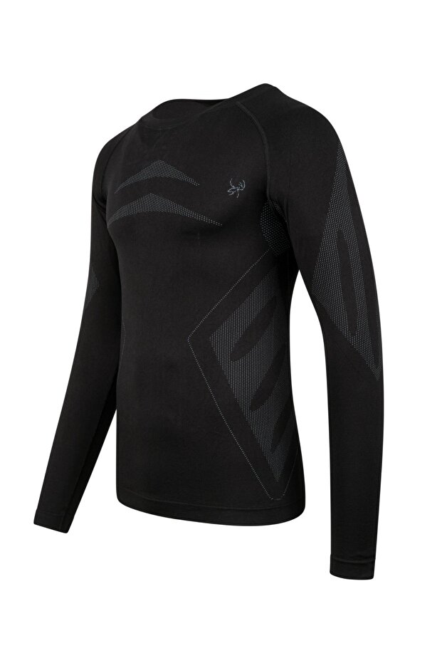 Erkek Heatwave Seamless Baselayer Üst İçilk Siyah/Gri - 2