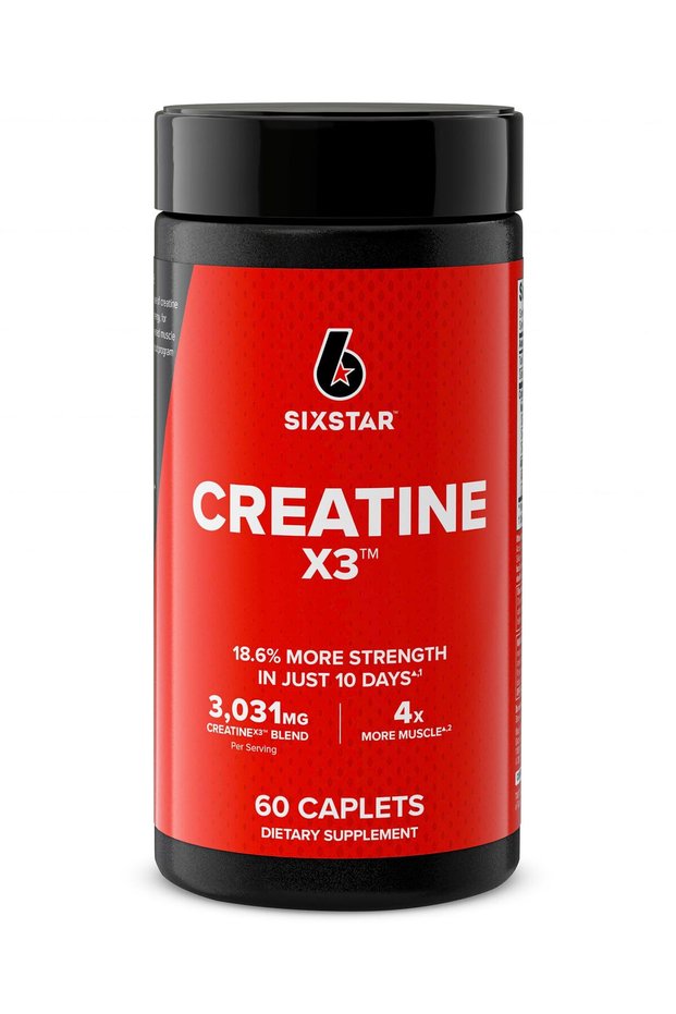 Creatine Pills, X3 (60 Caplets) - Muscle Strength & Recovery Support - 20 Servings